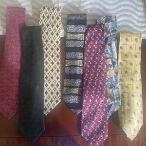 Imported Silk some hand sewn lot of 7 Men's Patterned Tie - Yellow & Red Options